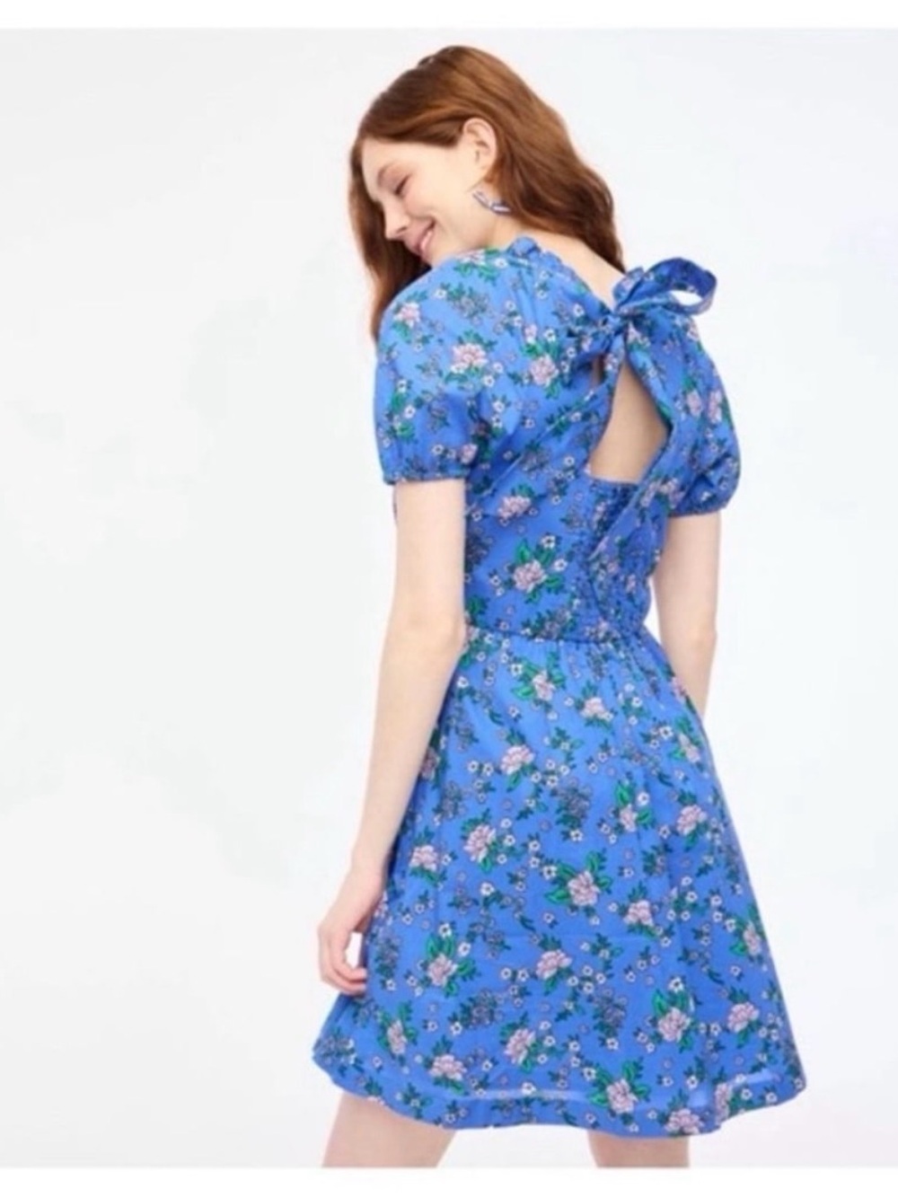 J Crew Blue Floral Dress Size 4 - Picture 2 of 13